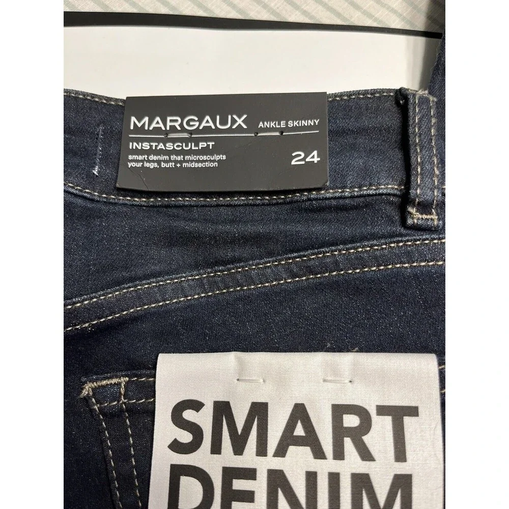NWT - DL1961 Womens Margaux Instasculpt Dark Wash Ankle Skinny Jeans Size 24” - Picture 3 of 8